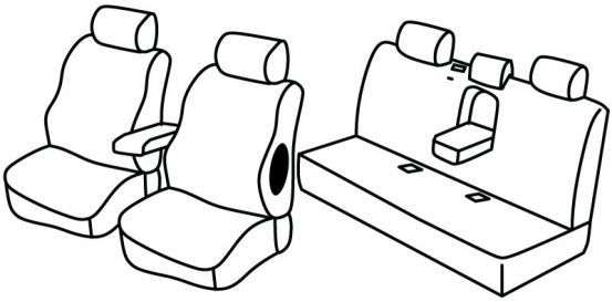 seat covers compatible for Mitsubishi L200, 2019> - Double Cab - 5 door