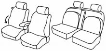 presvlake za sjedala za Nissan Navara 3, 2010>2015 - Club Cab