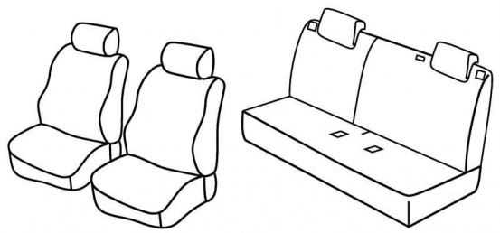 presvlake za sjedala odgovaraju za Nissan Note, 2013> - Acenta