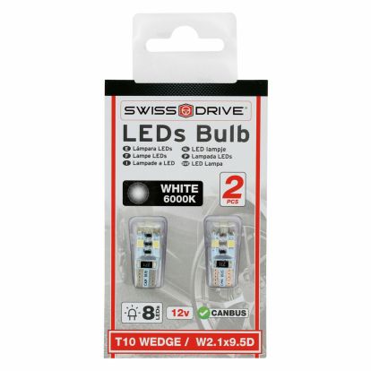 Led žaruljice 2/1 LED BULB T10 W5W 12V 6.000K 8 SMD 360º CANBUS