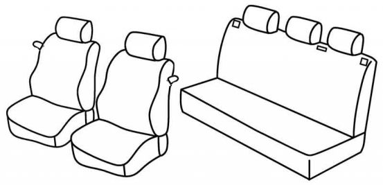 seat covers compatible for Opel Corsa C, 2000>2006 - 3 door