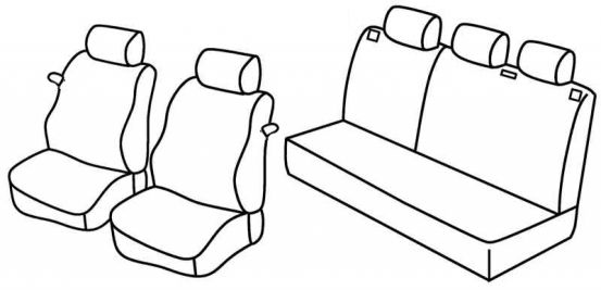 seat covers compatible for Opel Corsa C, 2000>2006 - 3 door