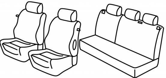 seat covers compatible for Opel Corsa C, 2000>2006 - 3 door