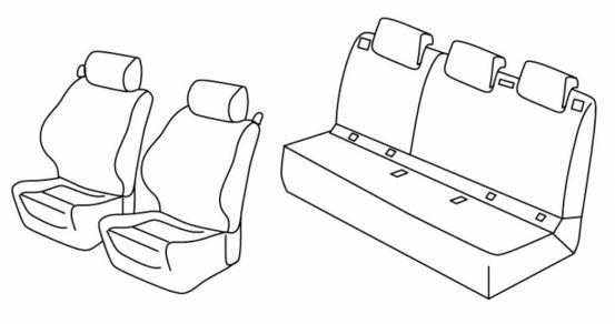 seat covers compatible for Opel Corsa E, 2015>2019 - 3 door