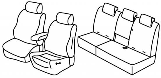 seat covers compatible for Opel Crossland X, 2017> - 5 door