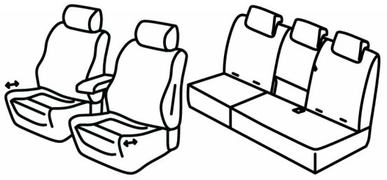 seat covers compatible for Opel Crossland X, 2017> - 5 door