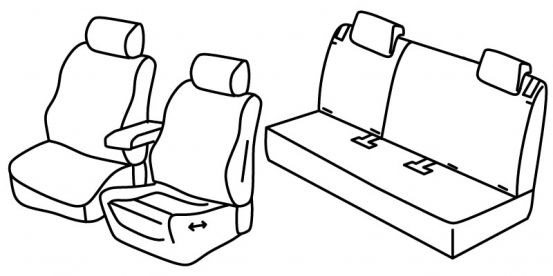 seat covers compatible for Opel Crossland X, 2017> - 5 door