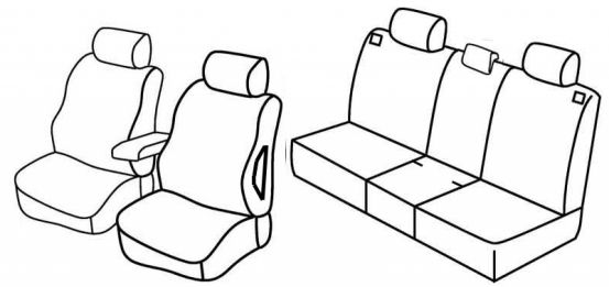 seat covers compatible for Opel Meriva, 2002>2010 - 5 door