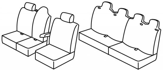 seat covers compatible for Renault Master / Movano B, 2010>2014, 2014> - 4 door