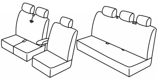 seat covers compatible for Renault Trafic/ Opel Vivaro, 2014>