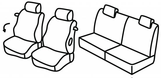 presvlake za sjedala odgovaraju za Peugeot 1007, 2005>2009 - 3 vrata