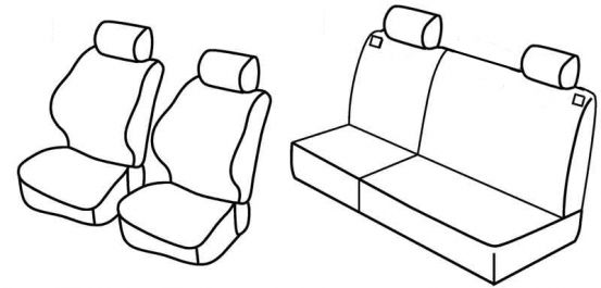 seat covers compatible for Peugeot 206, 1998>2003 - Roland Gaross