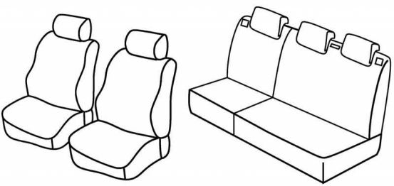 presvlake za sjedala odgovaraju za Peugeot 208 / 206 Plus, 2003>, 2009> - X-line