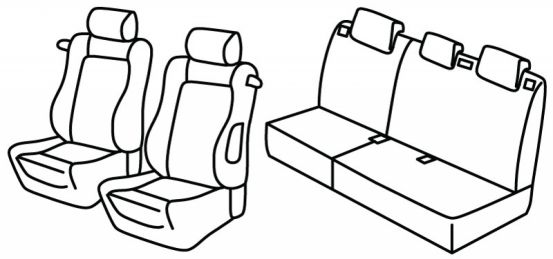 seat covers compatible for Peugeot 207, 2006>2015 - 3 door