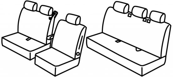 seat covers compatible for Peugeot Expert, 2016>/ Opel Vivaro, 2019> - 5v