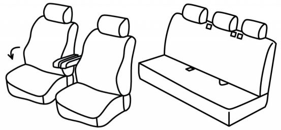 seat covers compatible for Peugeot Expert, 2016> / Opel Vivaro, 2019> - 5 door