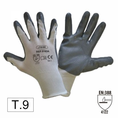 PALM NITRILE COATED GLOVES T.9