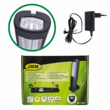 24 + 6 LED SHOP PORTABLE LIGHT WITH DOUBLE BACK MAGNET, SUPPORT WEDGE ANG MAGNETIZED BASE