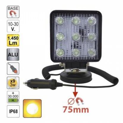 WORK LIGHT LED, SPOTLIGHT, SQUARE, MAGNETIZED BASE
