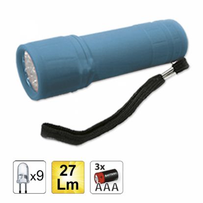 9 LED BLUE PLASTIC FLASHLIGHT