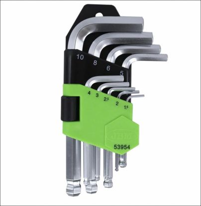 SET KRATKIH HEX. KLJUČEVA, OKRUGLI VRH, 9KOM