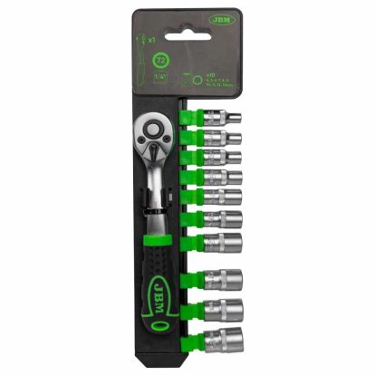 1/4” 72-TEETH RATCHET WITH HEX. SOCKETS