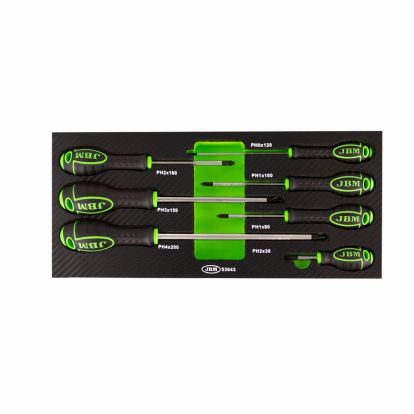 SET OF 7 PHILLIPS SCREWDRIVERS EVA TRAY - CARBON FINISH