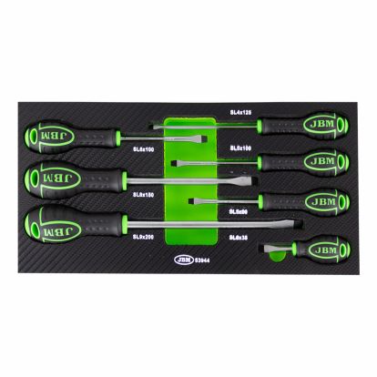 SET OF 7 FLAT HEAD SCREWDRIVERS EVA TRAY - CARBON FINISH
