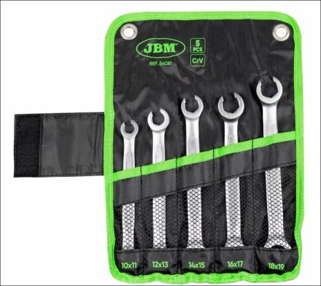 5 PIECES OPEN RING END SPANNER SET