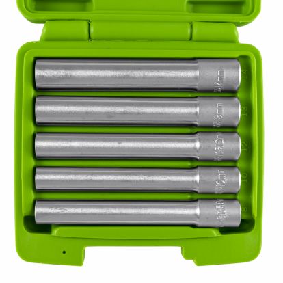 5 PIECE 3/8” HEXAGONAL  SOCKETS - EXTRA LONG