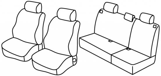 seat covers compatible for Renault Clio 2, 1998>2004 - 3 door