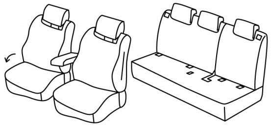 presvlake za sjedala odgovaraju za Renault Clio 4, 2012>2016, 2016>2018 - Grandtour - 5 vrata