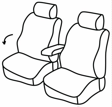 seat covers compatible for Renault Kangoo, 2008>2020 - dostavni