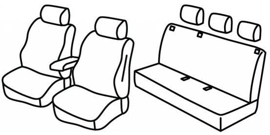 seat covers compatible for Renault Kangoo / Mercedes Citan, 2021> - 5 door