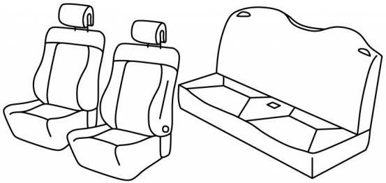 seat covers compatible for Renault Megane, 1995>2002 - Coupe Cabriolet - 3 door