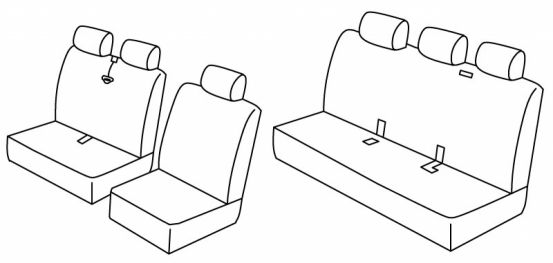 seat covers compatible for Renault Trafic, 2001>2014