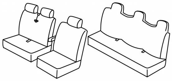 seat covers compatible for Renault Trafic, 2001>2014