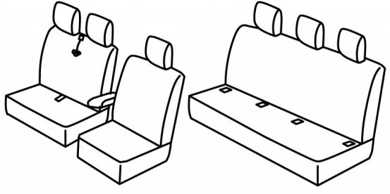 seat covers compatible for Renault Trafic, 2011>2014 - facelift 2011