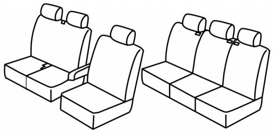 seat covers compatible for Renault Trafic, 2021> - 5+1