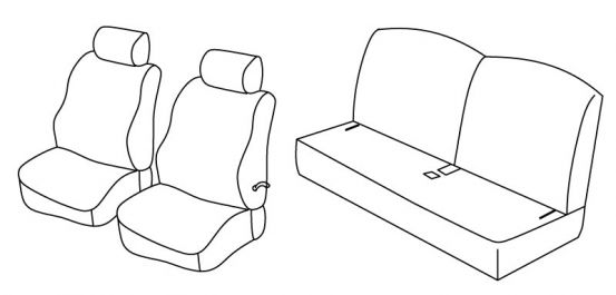 presvlake za sjedala odgovaraju za Renault Twingo 1, 1993>2001 - 3 vrata