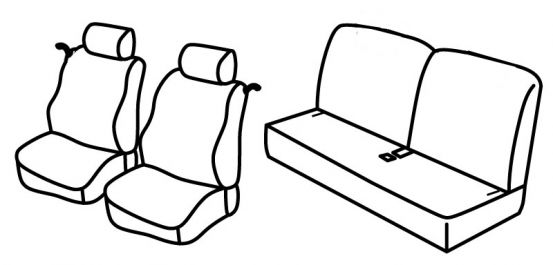 seat covers compatible for Renault Twingo 1, 2002>2007 - 3 door