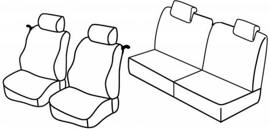 seat covers compatible for Renault Twingo 2, 2007>2012 - Dinamique - 3 door
