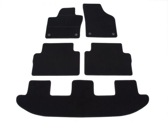 interior textile mats compatible for Seat Alhambra 2, 2010>2015, 3 rows