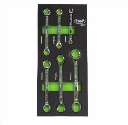 6 PCS FLARE NUT WRENCH SET IN CARBON FIBER FINISH EVA TRAY - MIRROR FINISH