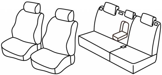 seat covers compatible for SsangYong Kyron, 2005>2014 - 5 door