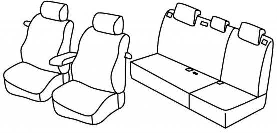 seat covers compatible for Toyota Auris, 2006>2012 - 3 door