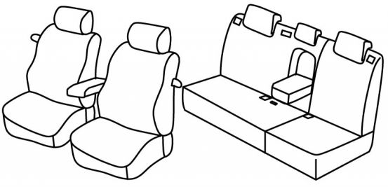 seat covers compatible for Toyota Auris, 2006>2012 - 3 door