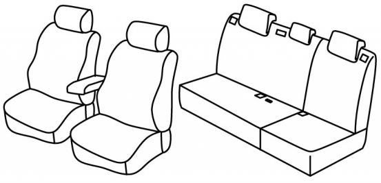 seat covers compatible for Toyota Auris, 2006>2012 - 5 door