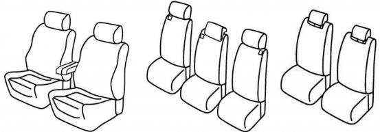 seat covers compatible for Toyota Corolla Verso, 2004>2009 - E120