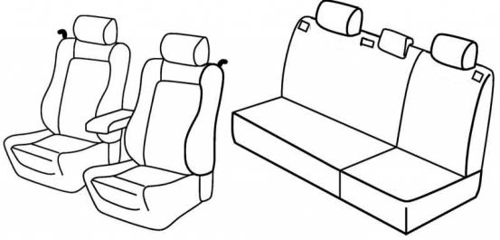 seat covers compatible for Toyota Corolla, 2002>2007 - E120 - 3 door